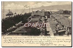 Carte Postale Ancienne vue du Port Tewtik a Suez