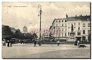 Carte Postale Ancienne Liege Place du Théâtre