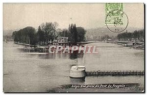 Carte Postale Ancienne Liege vue Prise du Pont de Fragnee