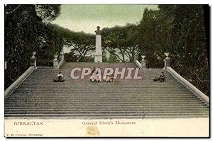 Carte Postale Ancienne Gibraltar Général Elioits Monument