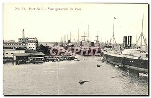 Carte Postale Ancienne Port Said vue générale du port Bateaux