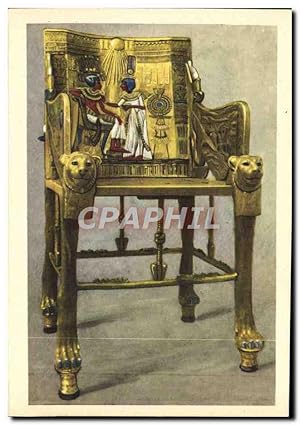 Carte Postale Ancienne Tut Ank Amen's Treasures The king's Throne Egypte