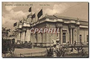 Carte Postale Ancienne Exposition Universelle de Liege 1904 Palais des fêtes