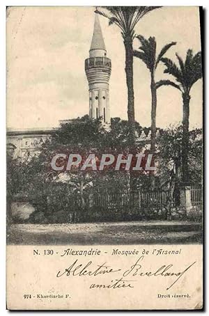 Carte Postale Ancienne Alexandrie Mosquee de l'Arsenal