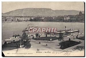 Carte Postale Ancienne Geneve Le Port Bateaux