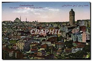 Carte Postale Ancienne Constantinople vue Panoramique de Galata et Pera