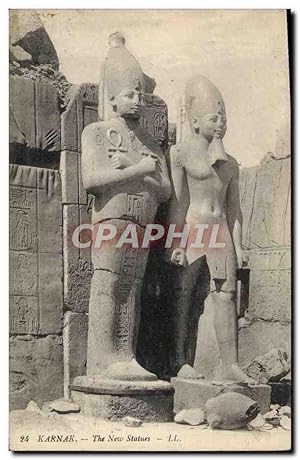 Carte Postale Ancienne Karnak The New Statues Egypt Egytpte
