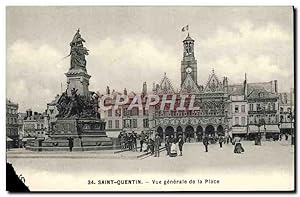 Carte Postale Ancienne Saint Quentin vue générale De La Place