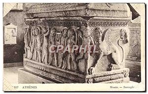 Carte Postale Ancienne Athenes Musee Sarcophage