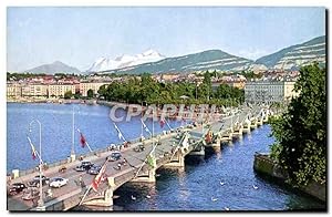 Carte Postale Moderne Geneve Le Pont Du Mont Blanc la Saleve et le Mont Blanc