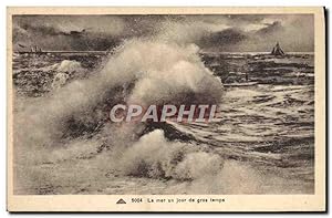 Carte Postale Ancienne la mer un jour de gros temps