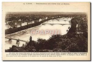 Carte Postale Ancienne Lyon Perspective Des Ponts Sur Le Rhone