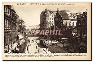 Carte Postale Ancienne Lyon Eglise Saint Bonaventure Place Des Cordeliers Tramway