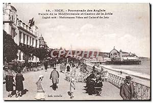 Carte Postale Ancienne Nice Promenade Des Anglais Palais De La Mediterranee Et Casino De La Jetée