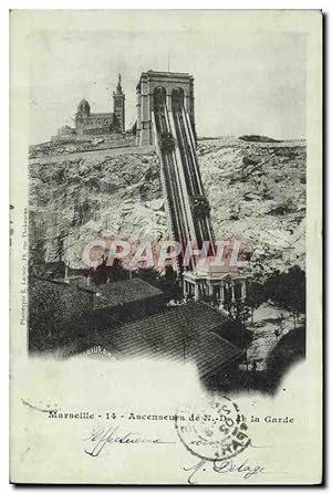 Carte Postale Ancienne Marseille Ascenseurs De ND de La Garde