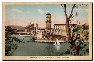 Carte Postale Ancienne Marseille La Cathédrale et le Fort St Jean