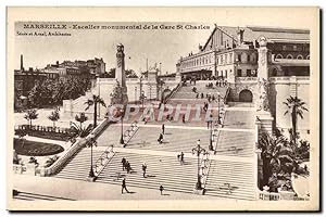 Carte Postale Ancienne Marseille Escalier Monument De La Gare St Charles