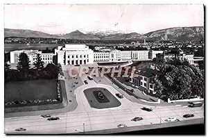 Carte Postale Moderne Geneve Le Palais des Nations vue sur la ville et le Mont Blanc