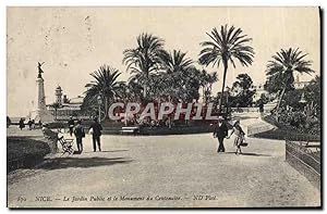 Carte Postale Ancienne Nice Le Jardin Public et le Monument du Centenaire