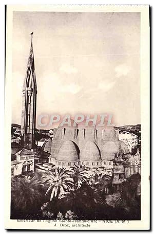 Carte Postale Ancienne Nice Extérieur de l'église Sainte Jeanne d'Arc