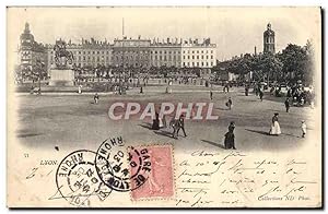 Carte Postale Ancienne Lyon La Place Bellecour