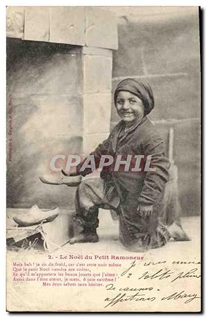 Carte Postale Ancienne Fantaisie Enfant Le Noel du petit ramoneur