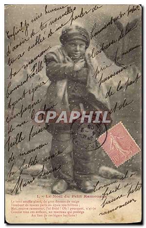 Carte Postale Ancienne Fantaisie Enfant Le Noel du Petit Ramoneur