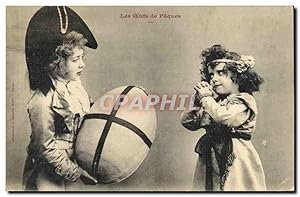 Carte Postale Ancienne Fantaisie Enfants Les oeufs de Pâques