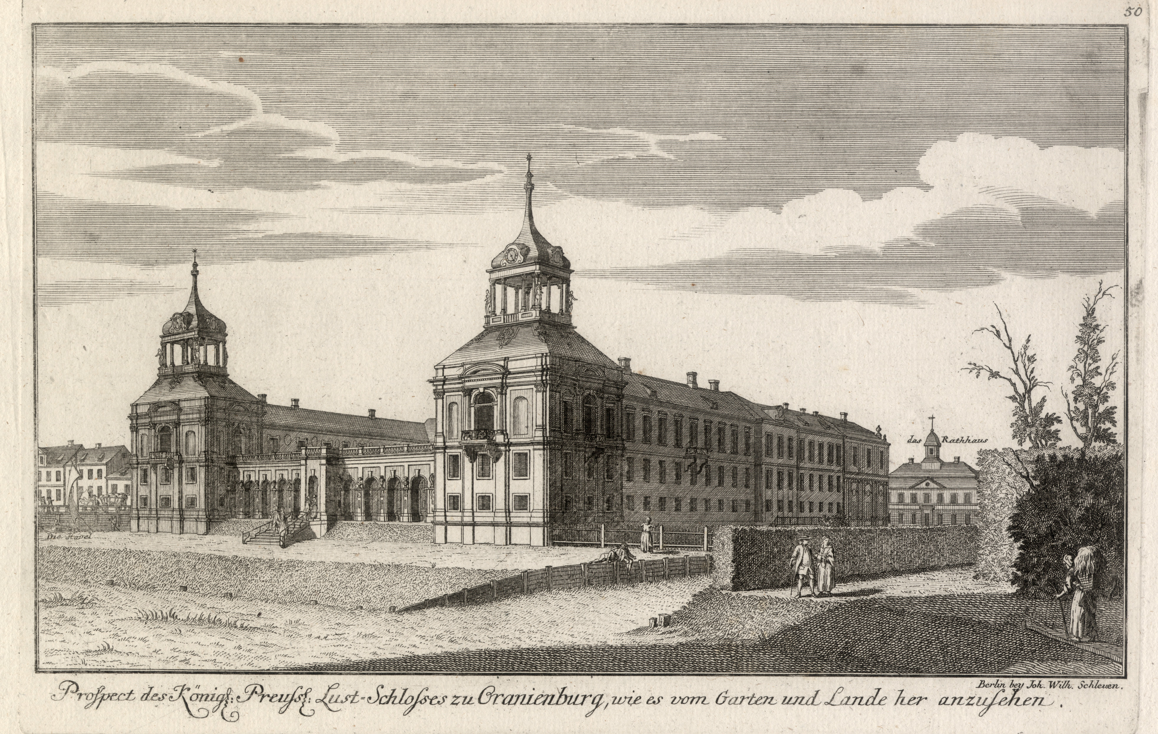 Ta Schloss Prospect Des Konigl Preuss Lust Schlosses Zu Oranienburg Wie Es Vom Garten Und Lande Her Anzusehen Von Oranienburg Kunst Nbsp Nbsp Grafik Nbsp Nbsp Poster Antiquariat Clemens Paulusch Gmbh