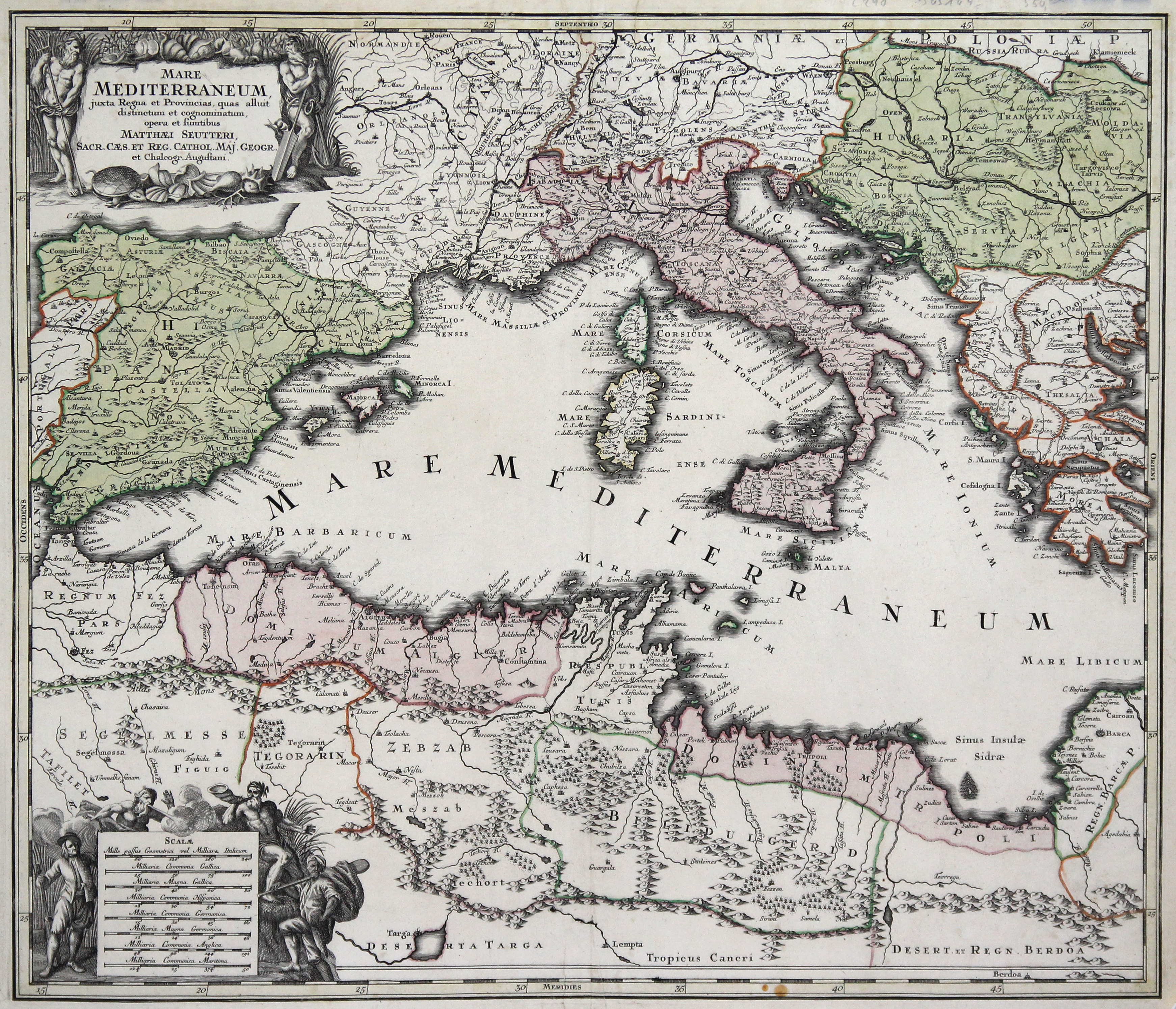 1744 Alte Königreich Böhmen Dekorative Landkarte Seutter ca