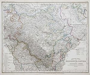 Stst.- Karte, aus Meyers Grosser Handatlas, "Neueste Karte vom Herzogthum Gotha und angränzend: L...