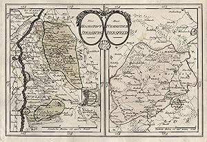Kupferstich- Karte, b. Reilly, 2 Karten auf 1 Blatt, "Das Hochstift Strasburg" und "Das Fürstenth...