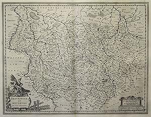 Kupferstich- Karte, v. Hamersveldt u. Rogiers b. J. Janssonius, "Braunswyck et Meydburg.".