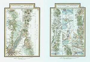 Kst.- Karte, in 2 Blatt aus Riedls Reiseatlas, "Chaussee von München über Ingolstadt nach der Ob....