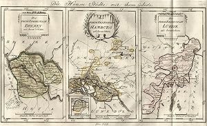 Kupferstich- Karte, b. Reilly ( 3 Karten auf 1 Blatt ), "Die Freye Reichsstadt Bremen mit ihrem G...