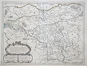 Kupferstich- Karte, v. Sanson b. Jaillot, "Le Comté de La Marck, Les Seigneuries des Abbayes de W...