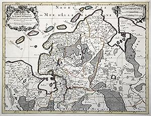 Kupferstich- Karte, v. Sanson b. Jaillot, "Oost-Frise, ou le Comté d'Embden subdivisé en ses prin...