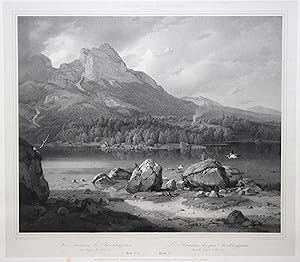 Ansicht des malerischen Sees, "Der Hintersee bei Berchtesgaden im bayer. Hochlande. - Le Hinterse...