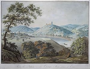 Gesamtans., von Westen, "Vue de Nassau, e du Chateau Stein pres d' Ems".