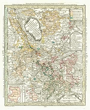 Kupferstich- Karte, v. Desbruslins, "Carte du Cercle electoral .Mayence . Treves . Cologne . de l...