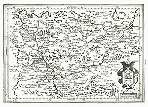 Kupferstich- Karte, n. Mercator b. Hondius, "Westphaliae Tabula tertia".