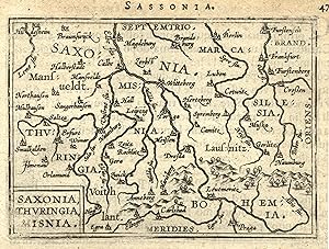 Kst.- Karte, aus Ortelius ( Epitome ), "Saxonia, Thvringia, Misnia".