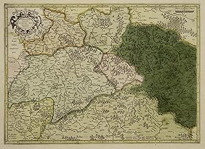Kupferstich- Karte, v. Mercator b. H. Hondius, "Saxoniae superioris Lvsatiae Misniaeque descriptio".