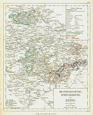 Stst.- Karte, v. Herzberg n. Streit, "Die Fürstenthümer Schwarzburg und Reuss".