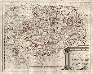 Kupferstich- Karte, b. Reilly, "Die Staaten des Kurfürsten von Sachsen.".