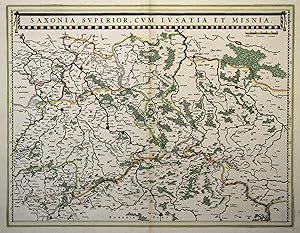 Kst.- Karte, n. Blaeu b. De Wit ?, "Saxonia svperior, cvm Lvsatia et Misnia".