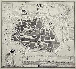 Stadtplan, unten rechts Gesamtansicht, "Grundriss von Halberstadt .".