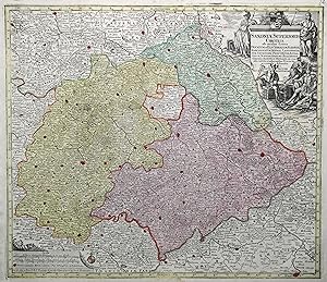 Kupferstich- Karte, v. M. Seutter, "Saxoniae Superioris Circulus .".