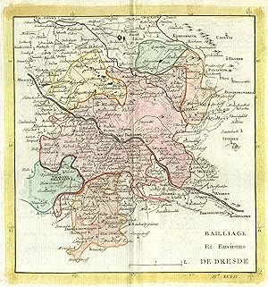 Kst.- Karte, v. Le Rouge b. Crepy, "Bailliage et Environs de Dresde".