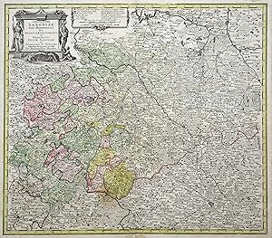 Kupferstich- Karte, n. Zollmann u. Zürner b. J. B. Homann Erben, "Circuli super. Saxoniae pars me...